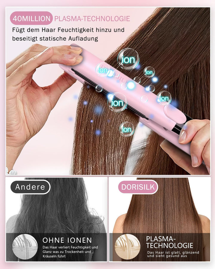 DORISILK Professioneller Haarglätter mit 260 Grad Hochtemperatur, 30 Sekunden schnelles Aufheizen de