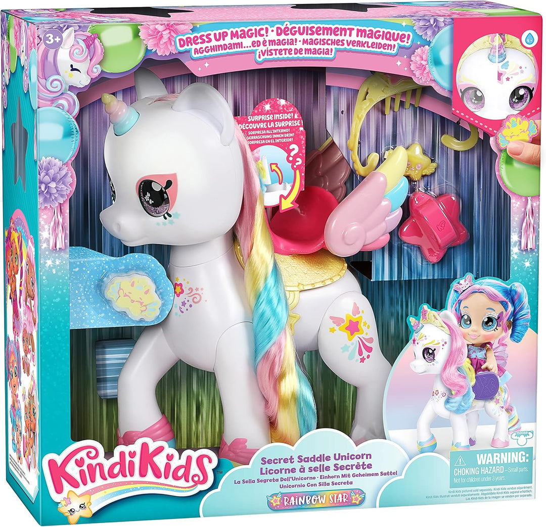 Kindi Kids Einhorn mit geheimem Sattelfach und Zauberschwamm für magische Gesichtsbemalung., 50247 S