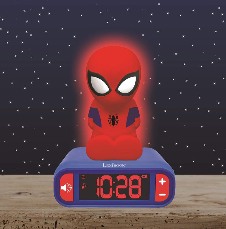 Lexibook, Spider-Man, Nachtlicht-Wecker, RL800SP | Klänge und Melodien, LCD-Display mit Hintergrundb
