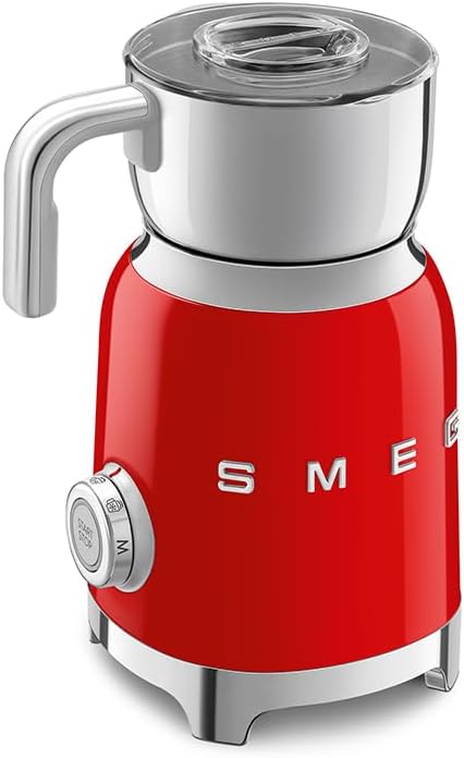 SMEG, Milchaufschäumer MFF11RDEU, mit Induktionssystem, 6 voreingestellte Programme, hochwertiges De