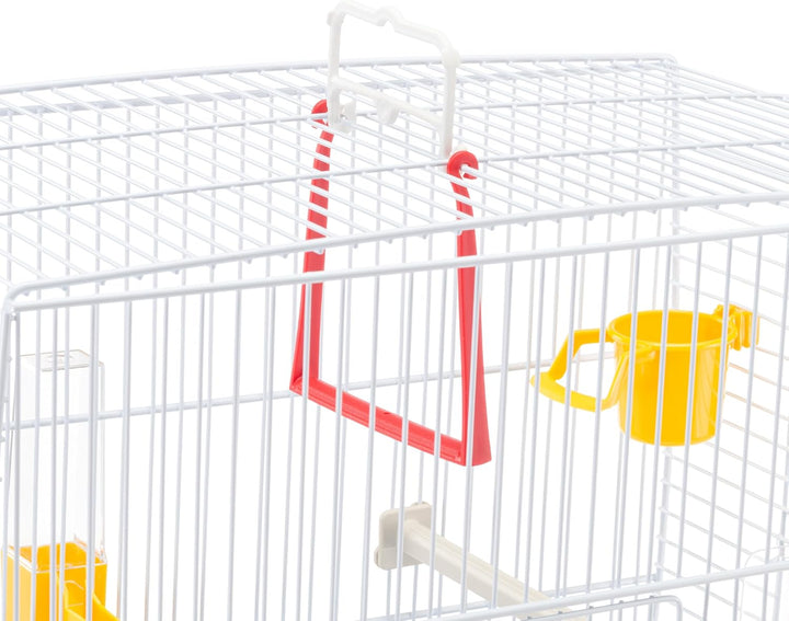 Ferplast Vogelkäfig Kanarienvogel, inkl. Vogelspielzeug, Vogel-Futternapf, Vogel-Sitzstangen, Weiss,