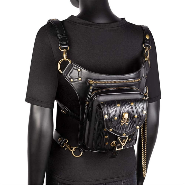 Segater Gothic Steampunk Gürteltasche, Männer und Frauen Drop Beinbeutel Armpackung Bauchtasche Schu