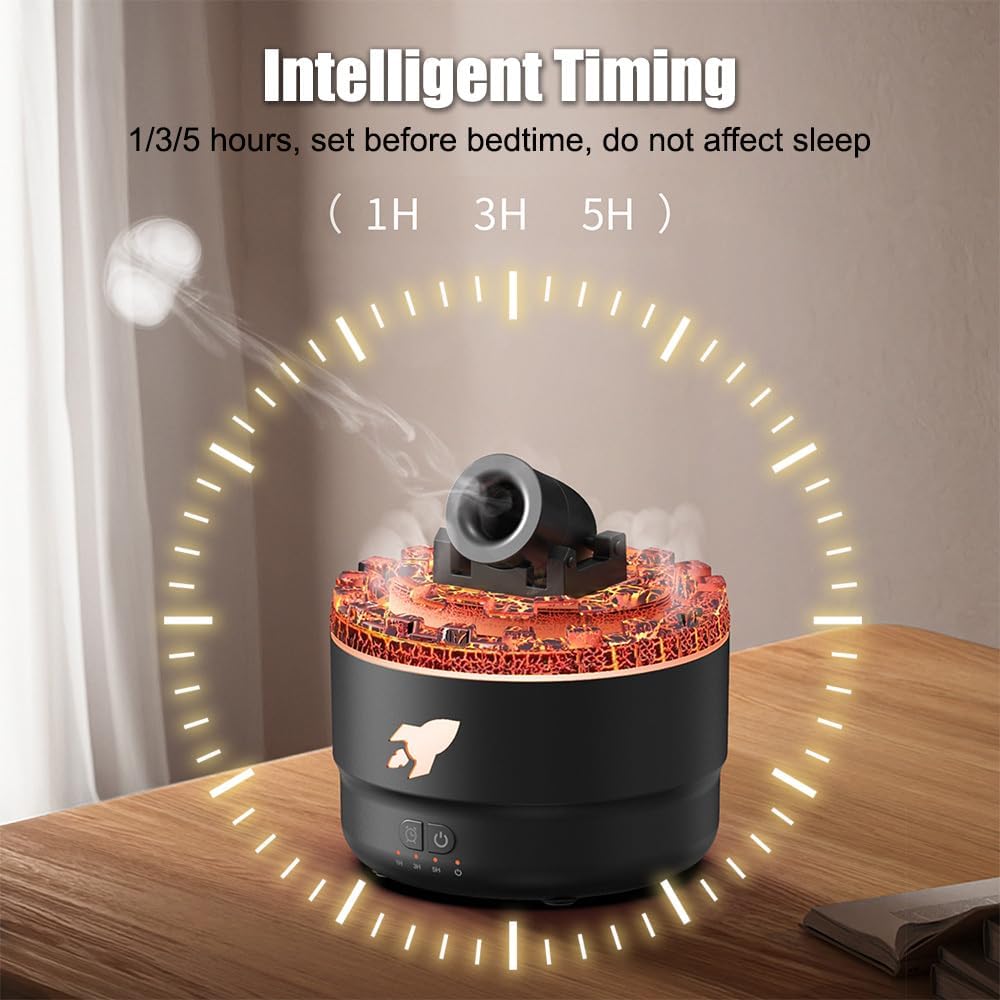 Aroma Luftbefeuchter mit LED Kanonen, Simulation Eines Vulkannebels, Persönlicher Kleine Luftbefeuch