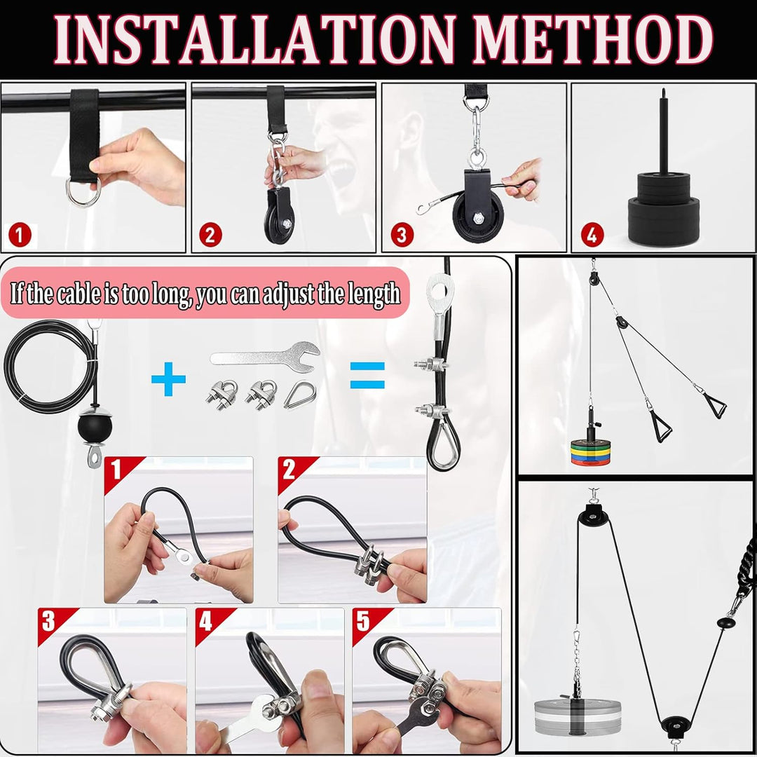 Seilzug-Fitness Professionelle Kabelzug Pulley Unterarmtrainer Frauen Männer Trizeps Seil Gewicht Fi