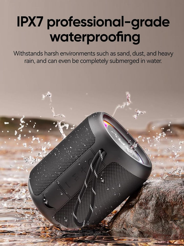 AY Tragbarer Bluetooth Lautsprecher 30W mit Licht, Musikbox Bluetooth mit Leistungsstarker Kristallk