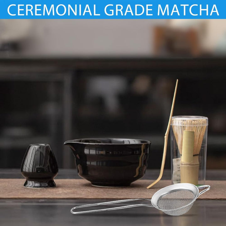 5 Stück Matcha Set, Keramik Matcha Schale mit Ausgiesser, Bambus Matcha Besen, Matcha Whisk, Schaufe