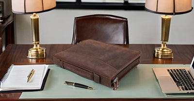 Pride and Soul 30125 - Ringbuchmappe A4 VIGGO, Schreibmappe mit Tablet-Fach, Businessmappe aus Leder