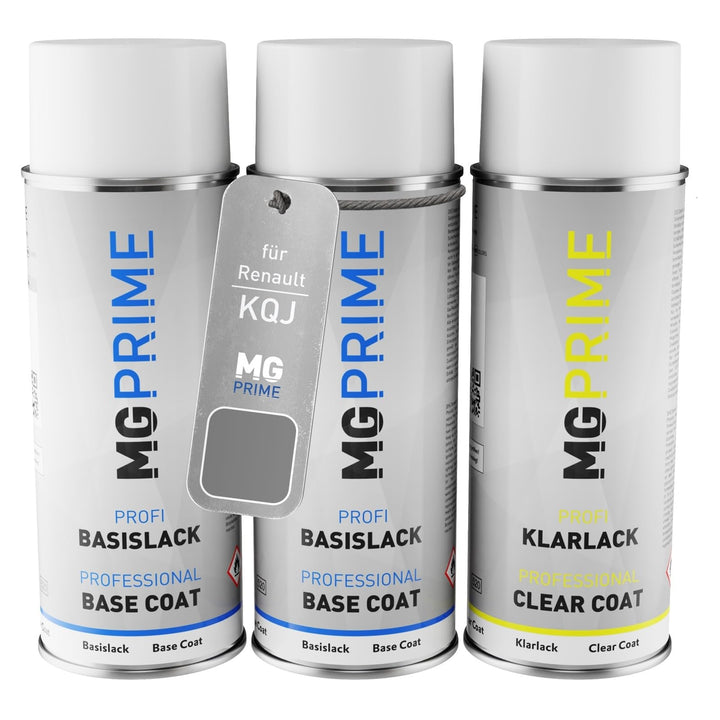 MG PRIME Autolack Sprühdosen Set für Renault KQJ Gris Rafale Metallic/Rafal-Grau Metallic Grundlack