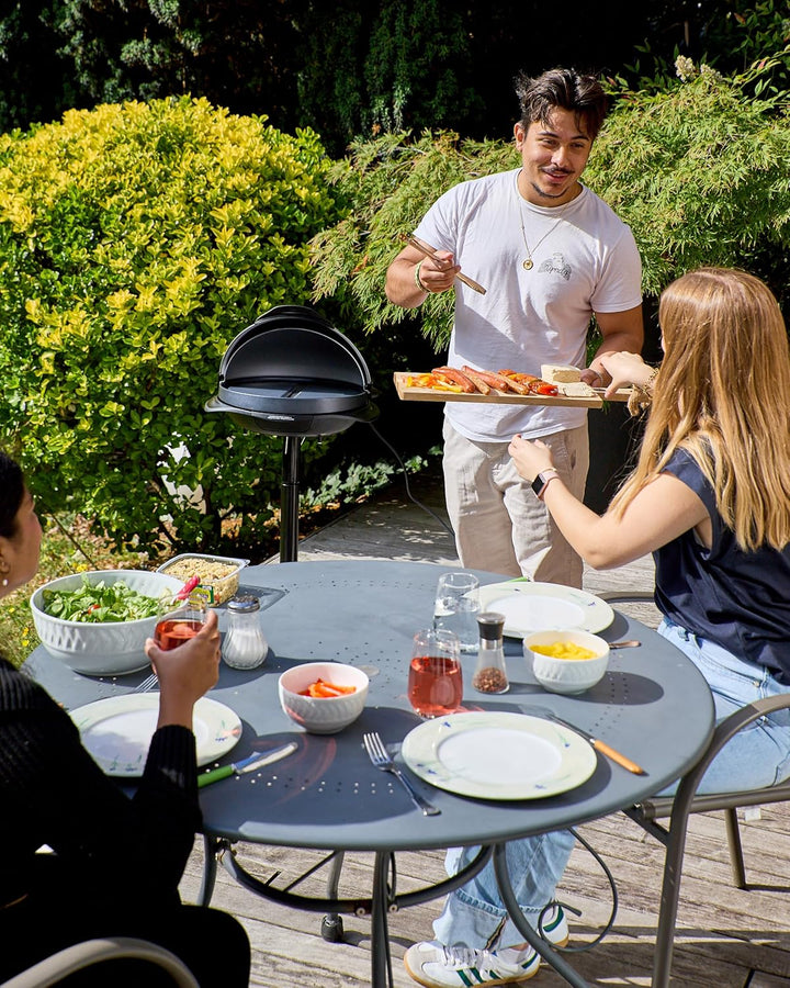 Elektrisches Barbecue 2 in 1 mit einem Fuss und auf dem Tisch von Senya, Grillfläche 40 cm, Platte a