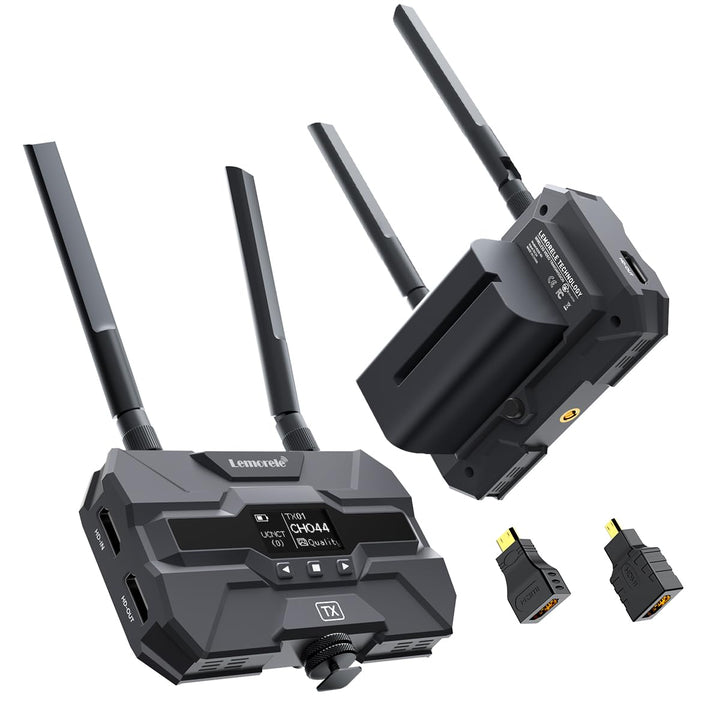 Lemorele Wireless HDMI Transmitter and Receiver mit 2 * 4400mAh Batteries, 200M FHD Drahtloses Video