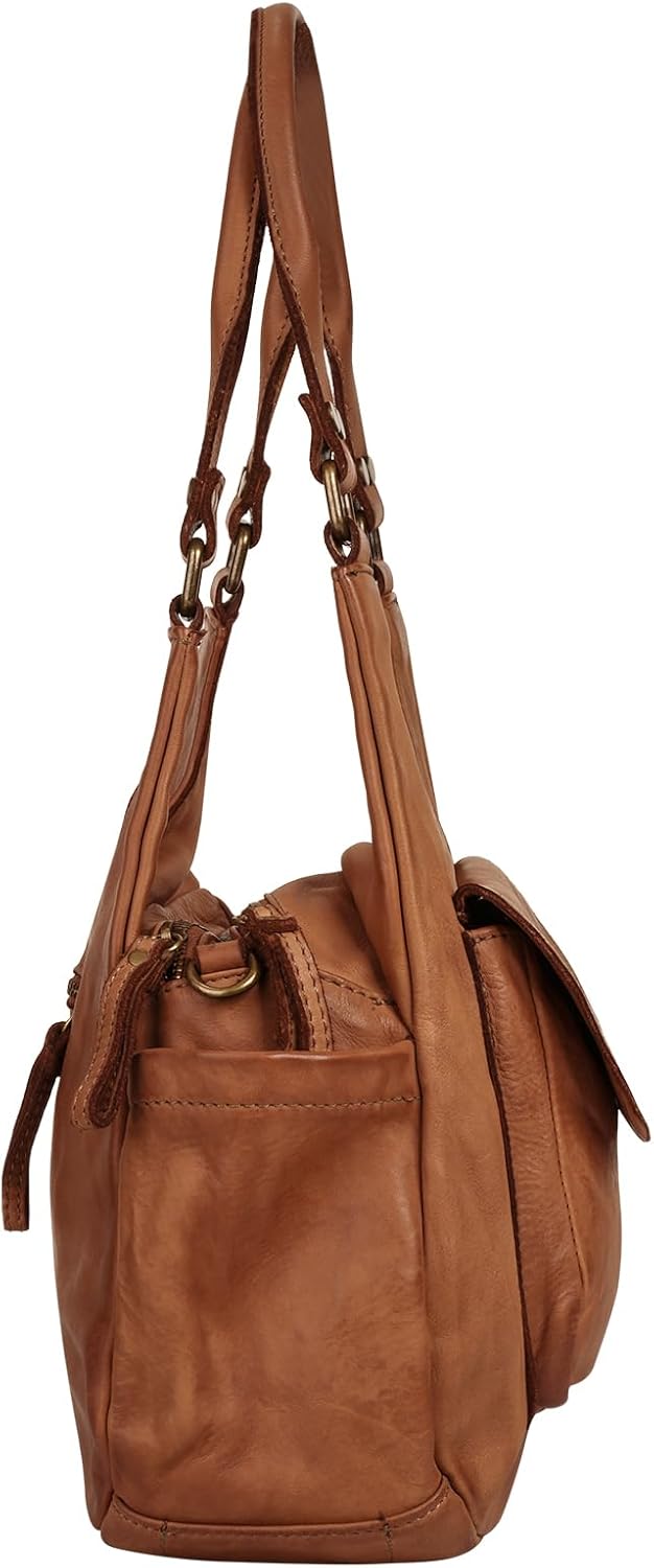 Samantha Look Umhängetasche echt Leder Damen | | 021685 Cognac, Cognac