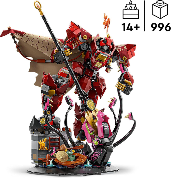 LEGO NINJAGO Der Feuerritter-Mech - Monstrosity Set mit beweglicher Figur, 2 Minifiguren und einem S