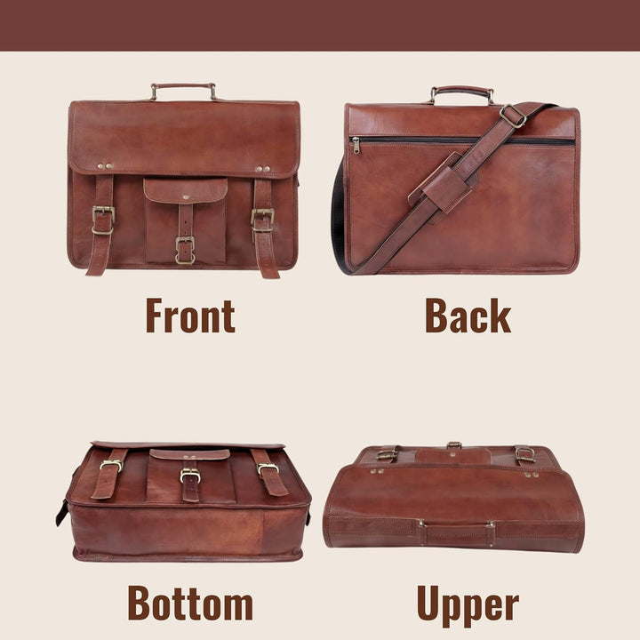 ALASKA EXPORTS handmade vintage leather messenger bag for laptop briefcase best computer,school dist