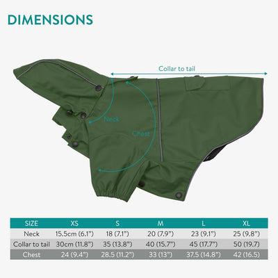 Navaris Regenmantel Regenjacke für Hunde - Regenmantel Hund wasserdicht - Hundemantel Hunderegenmant