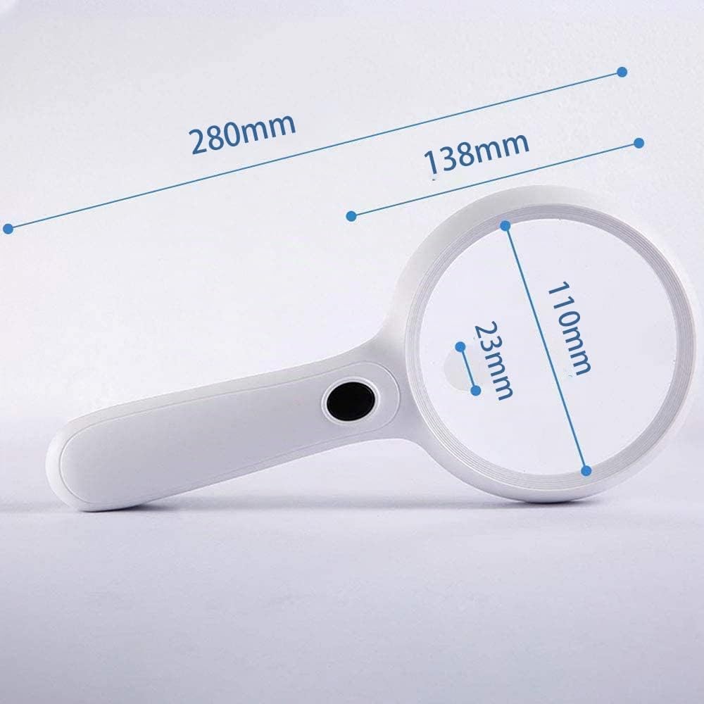 Lupe Mit Licht 60 Fach Vergrösserung - Handlupe Mit 14 LED 30X Für Senioren - Leselupe Linsentuch -