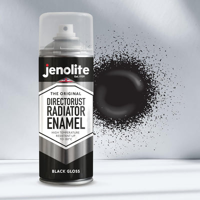 JENOLITE Heizkörperlack | Emaille-Sprühfarbe für Heizkörper | Schwarz glänzend | 3 x 400ml 3 Schwarz