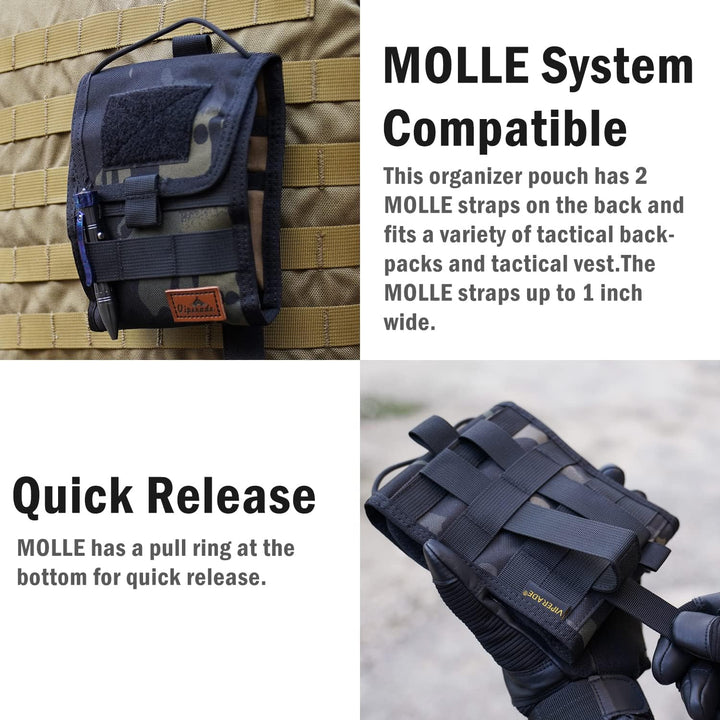 VIPERADE VE12 Taktische Falttasche, Molle Werkzeugtasche, dreifach gefaltete Werkzeugtasche, nützlic