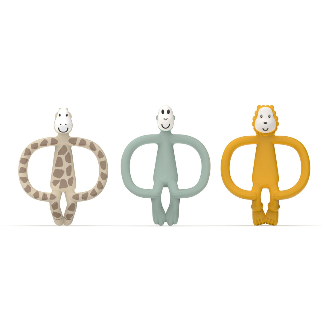 Matchstick Monkey 3er-Set Tier-Beissringe Geschenkset – BPA-freies Silikon für Zahnungslinderung, Fe
