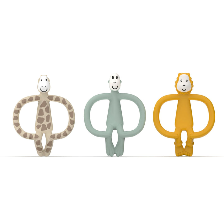 Matchstick Monkey 3er-Set Tier-Beissringe Geschenkset – BPA-freies Silikon für Zahnungslinderung, Fe