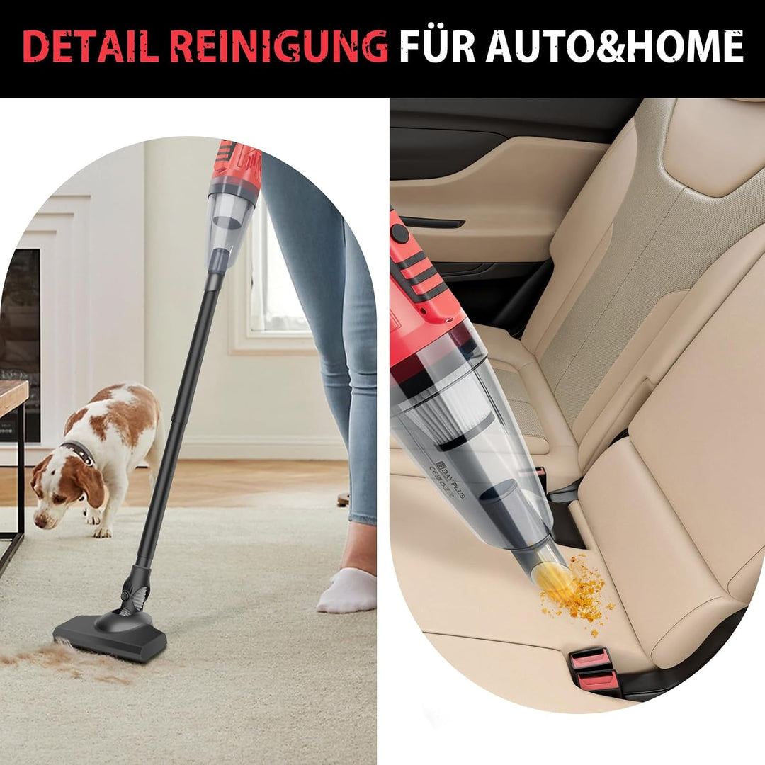 2-in-1 Kabelloser Staubsauger – 22KPA Stab- &amp; Handstaubsauger für Auto und Haus, 2,2Ah-Akku, 30 Min