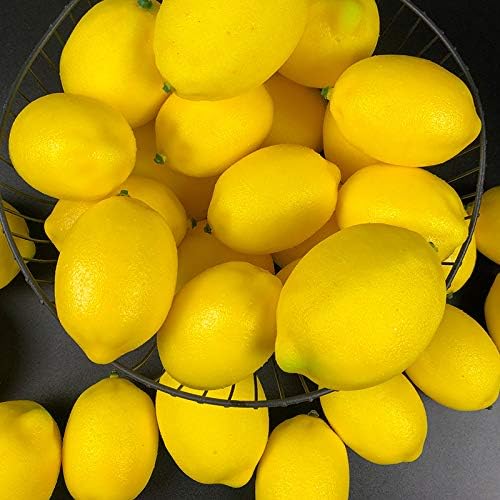 LGEGE Fake Zitronen 30er Set - Künstliche Früchte für Limonaden Party, Küchentisch Dekoration, Fotog