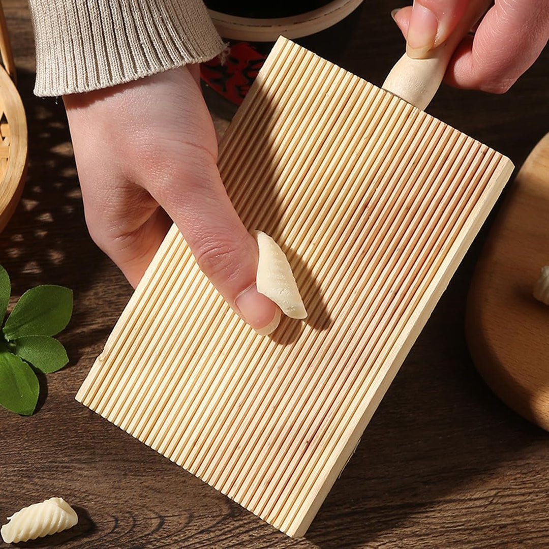 10 Stück Nudelherstellungs Set, Mit Ravioli-Stempel & Gnocchi-Brett | Inkl. Nudelholz, Teigschneider