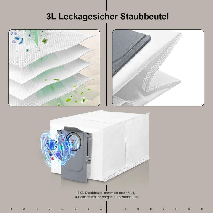 Zubehör Ersatzteile für Roborock Saros 10R / Qrevo CurvX Saugroboter, 1 Dual-Rollbürste 4 Filter 6 S