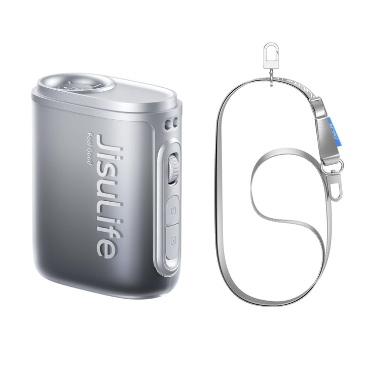 JISULIFE Nackenventilator, 100 Geschwindigkeiten, Mini-Tragbarer Hüftventilator, 16 Stunden, 4500mAh