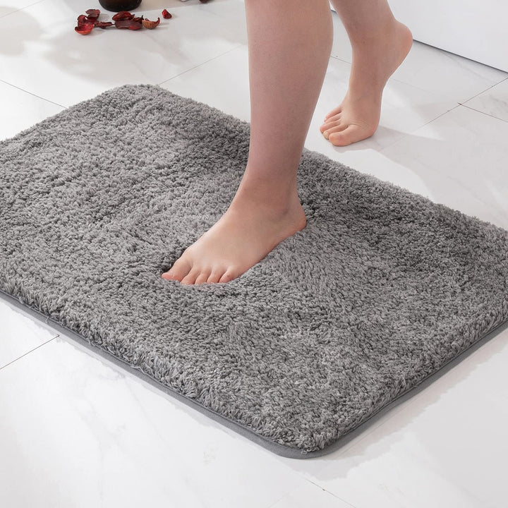 MIULEE Badematte Weiche Badteppich rutschfest Badvorleger Fussmatte Badzimmermatte Bettvorleger Flau