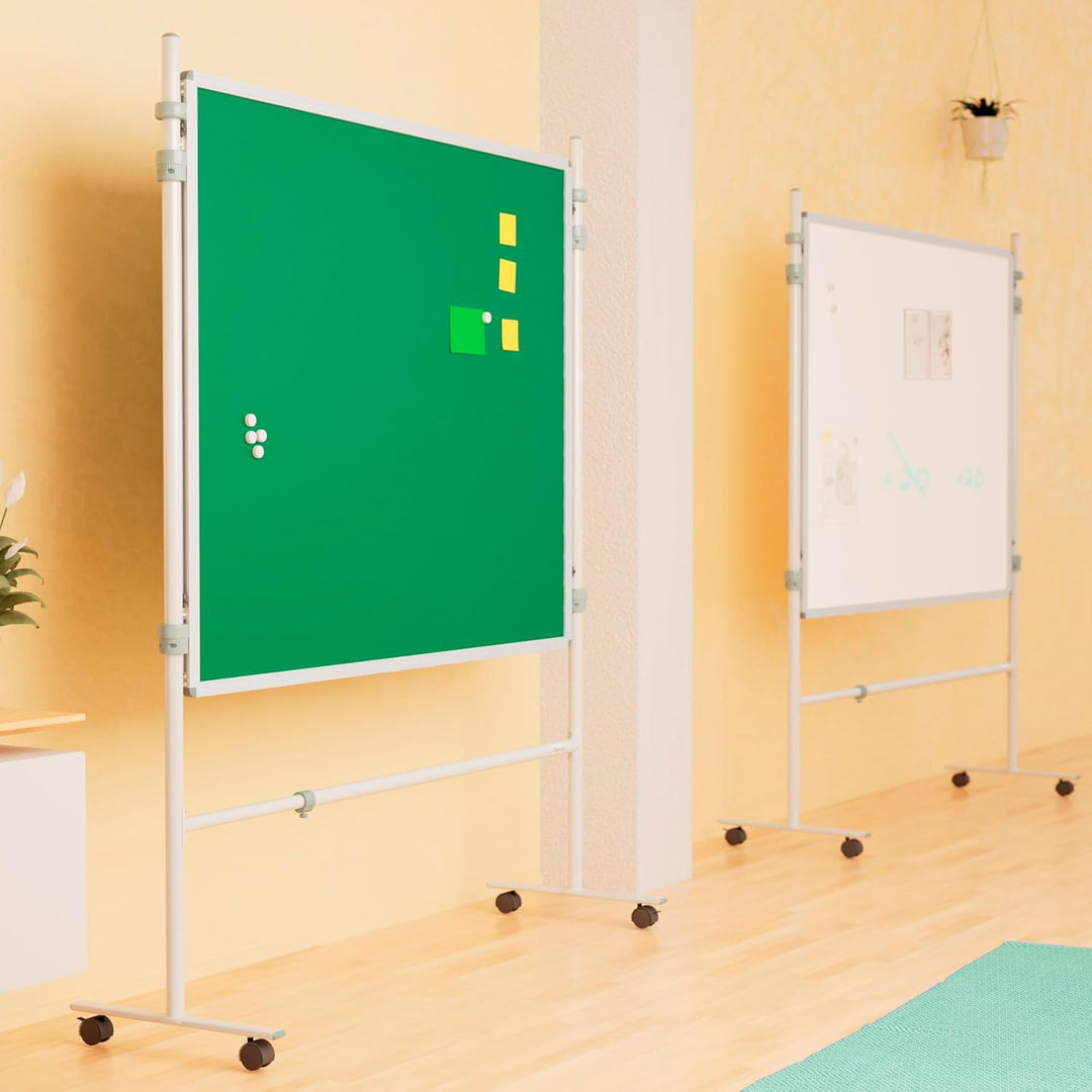 Betzold - Trennwand-Tafel Whiteboard mit 2 Stativen - Einhängetafel Memo-Board Legierter Stahl, Legi