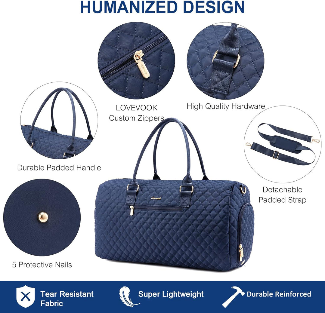 LOVEVOOK Sporttasche Reisetasche Damen, Weekender Travel Kliniktasche Geburt mit Kulturtasche, Schuh