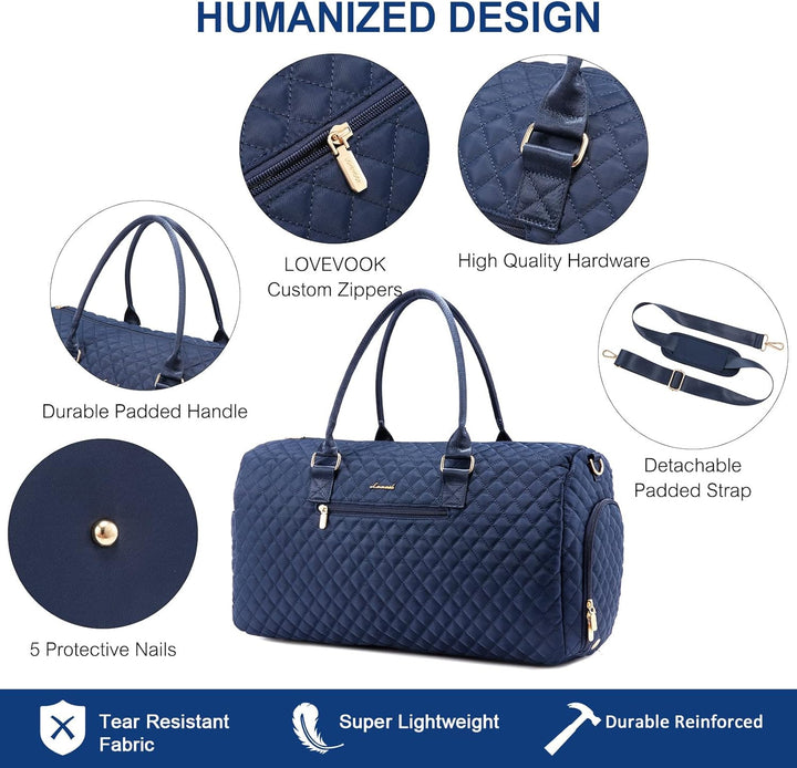 LOVEVOOK Sporttasche Reisetasche Damen, Weekender Travel Kliniktasche Geburt mit Kulturtasche, Schuh