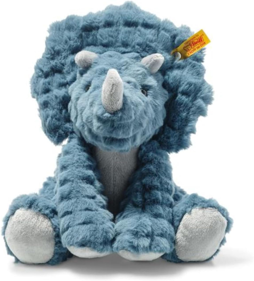 Steiff Soft Cuddly Friends Dixi Triceratops Petrol 28 cm, Dinosaurier Kuscheltier aus kuschelweichem
