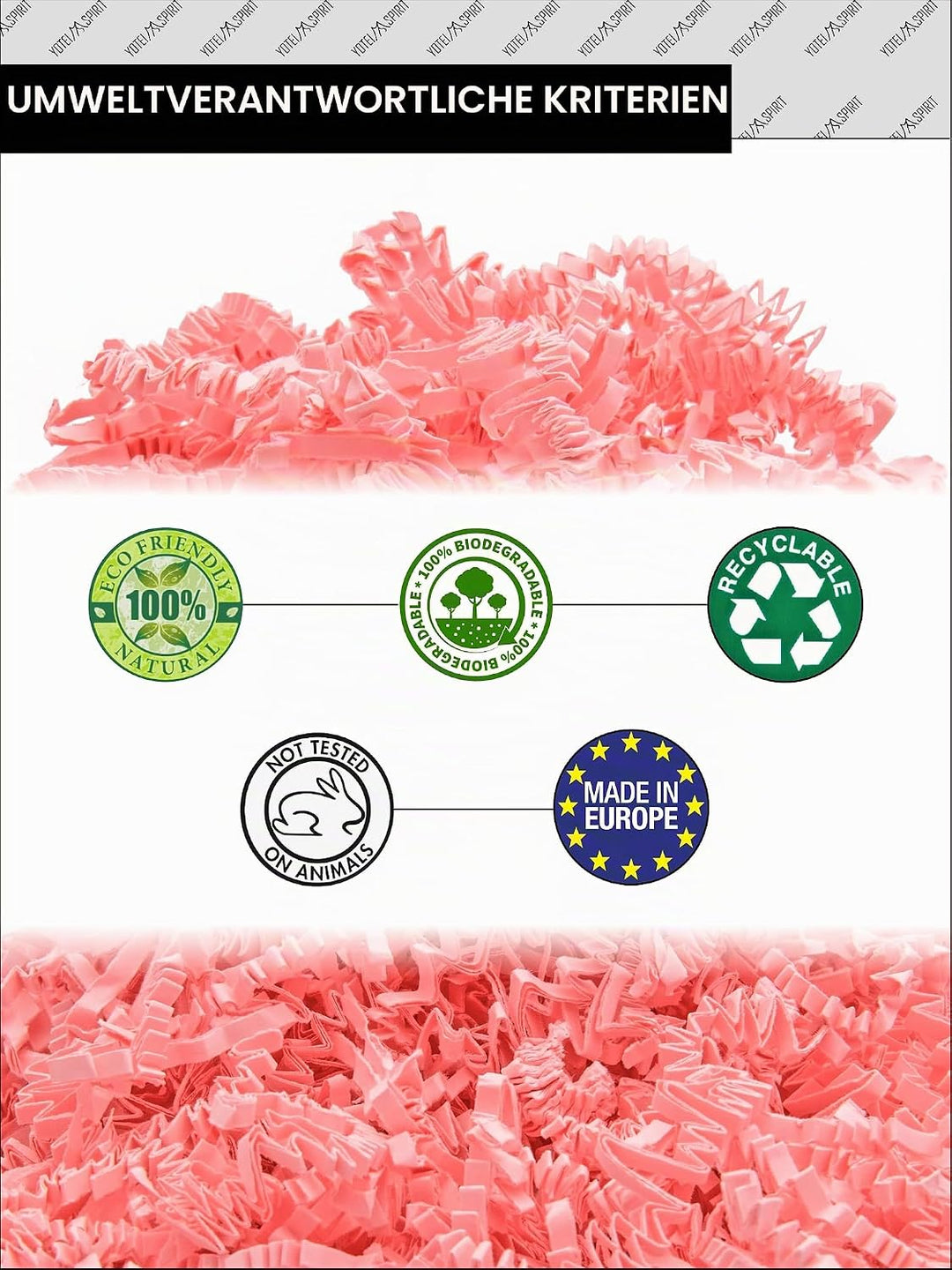 1kg Geschreddertes Rosa Papier für Geschenkbox – Füllmaterial für Pakete, Körbe, Boxen und Verpackun