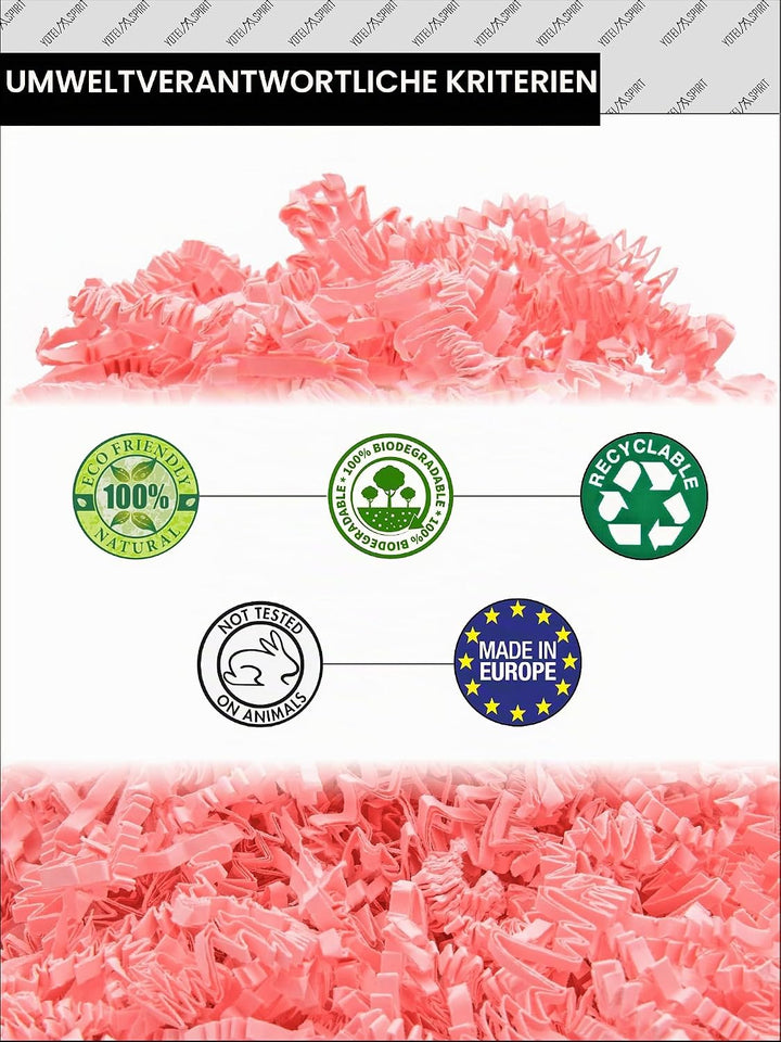 1kg Geschreddertes Rosa Papier für Geschenkbox – Füllmaterial für Pakete, Körbe, Boxen und Verpackun