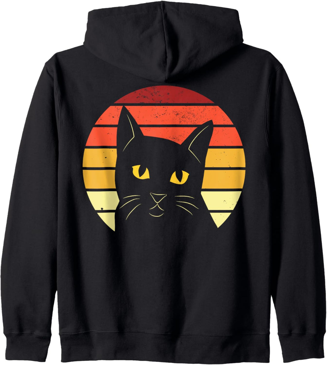 Katze Retro Sonnenuntergang Katzen Kapuzenjacke