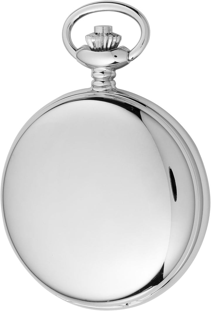 Eichmüller Taschenuhr mechanisch Doppeldeckel teilskeletttiert beiseitig aufklappbar Silber, Silber
