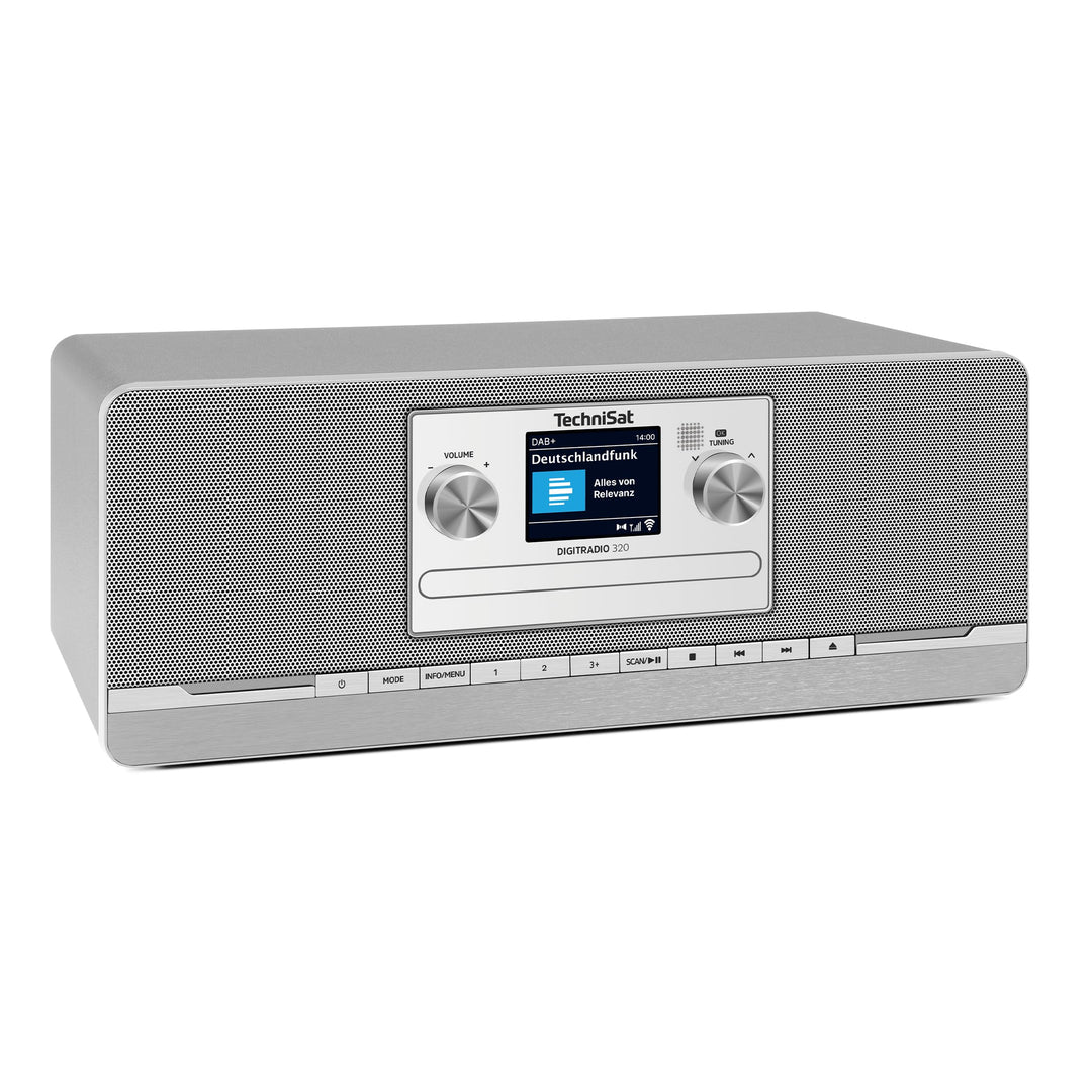 TechniSat DIGITRADIO 320 – Stereo Digitalradio, Kompaktanlage, DAB+ &amp; UKW Silber DIGITRADIO 320, Sil