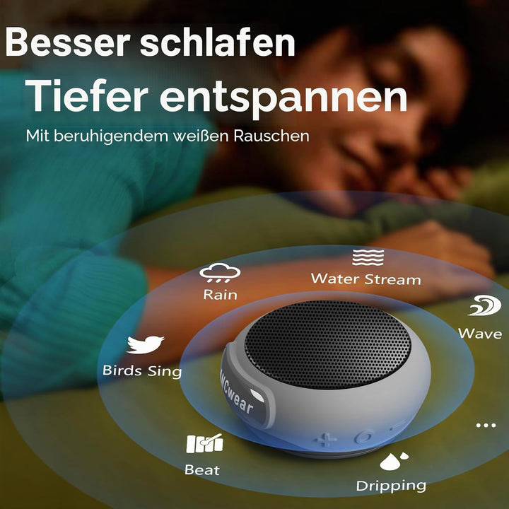 ANCwear Bluetooth 5.3 Lautsprecher Mini zum Anklemmen, Tragen und Aufhängen, IPX6 Spritzwasserschutz