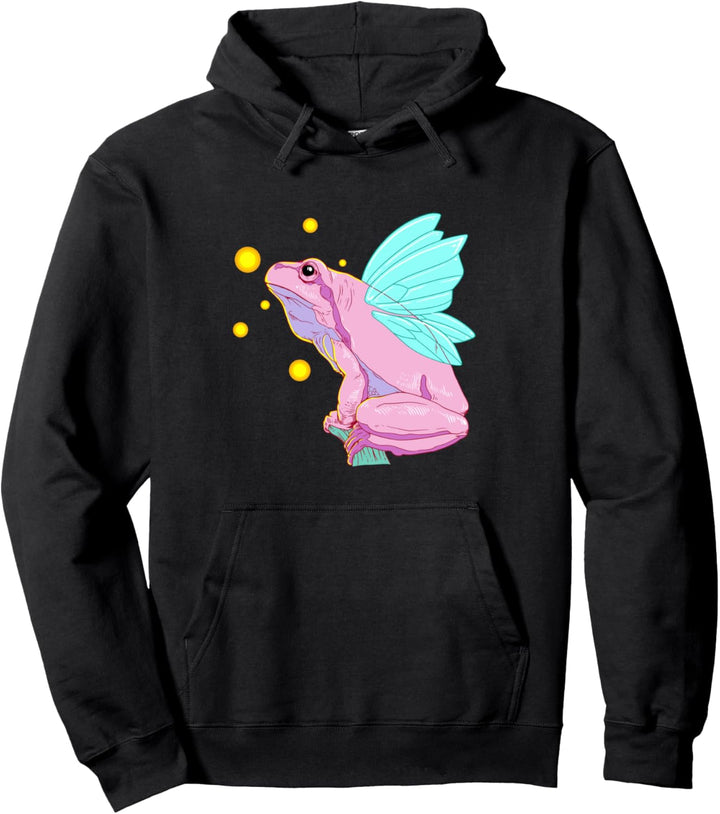 Mit Glühwürmchen im Wald - Frosch Fee Pullover Hoodie