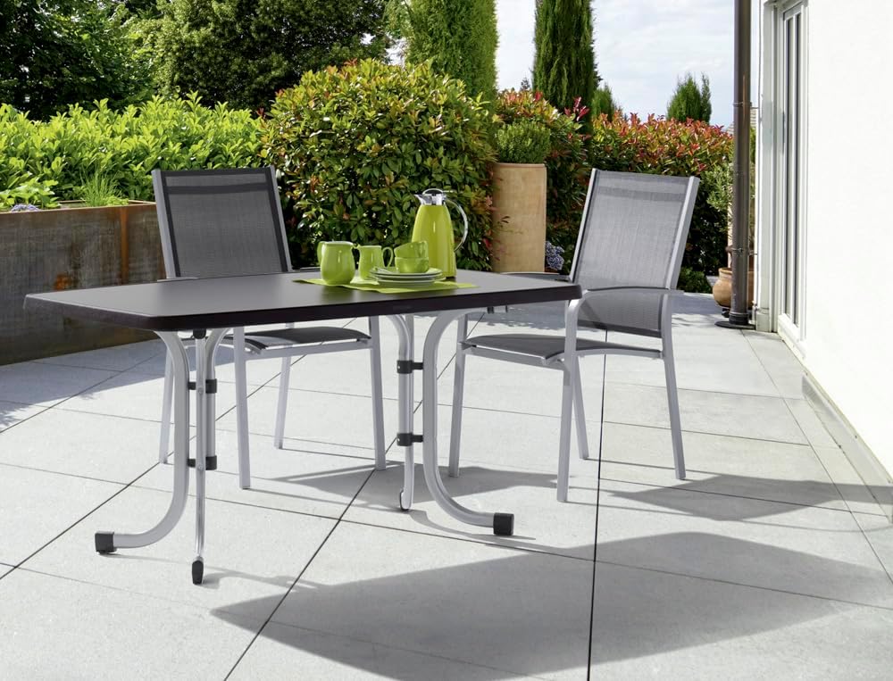 Sieger 233/G Boulevard-Klapptisch mit mecalit-Pro-Platte 115 x 70 cm, Stahlrohrgestell eisengrau, Ti