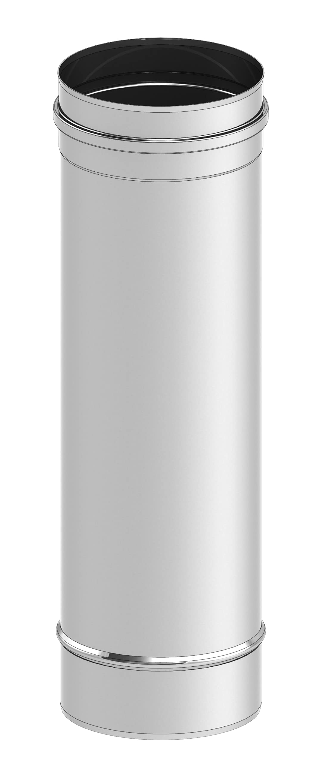 Schornstein - Längenelement EW einwandig 500mm Länge und 140mm Durchmesser, 0,6mm Wandstärke, Edelst