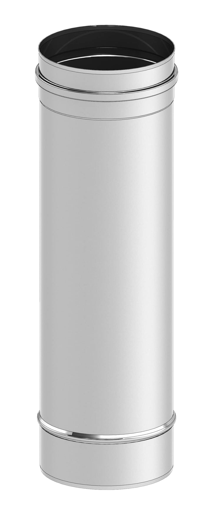 Schornstein - Längenelement EW einwandig 500mm Länge und 140mm Durchmesser, 0,6mm Wandstärke, Edelst