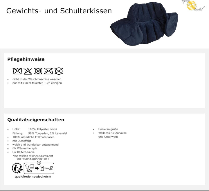 aqua-textil Schulter Nackenkissen beige Tonperlen Lavendel Wärmekissen Kälte Aroma Therapie Gewichts