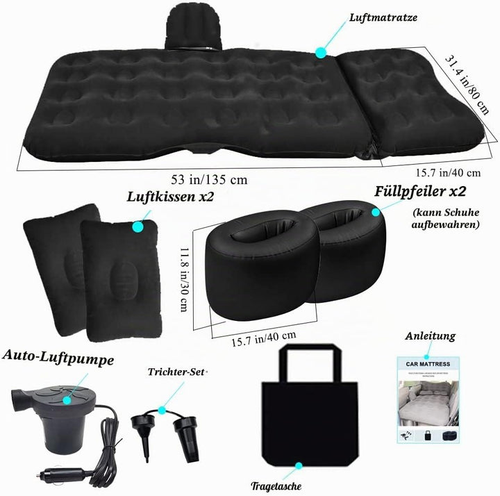 SAYGOGO Aufblasbare Auto Luftmatratze/Reisebett, verdicktes Campingbett, Isomatte mit Auto-Luftpumpe