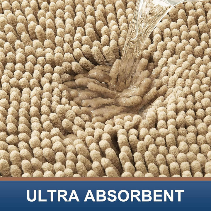 Homaxy rutschfeste Badematte Chenille Badezimmerteppich Mikrofaser Badteppich Saugfähige Hochflor Ba