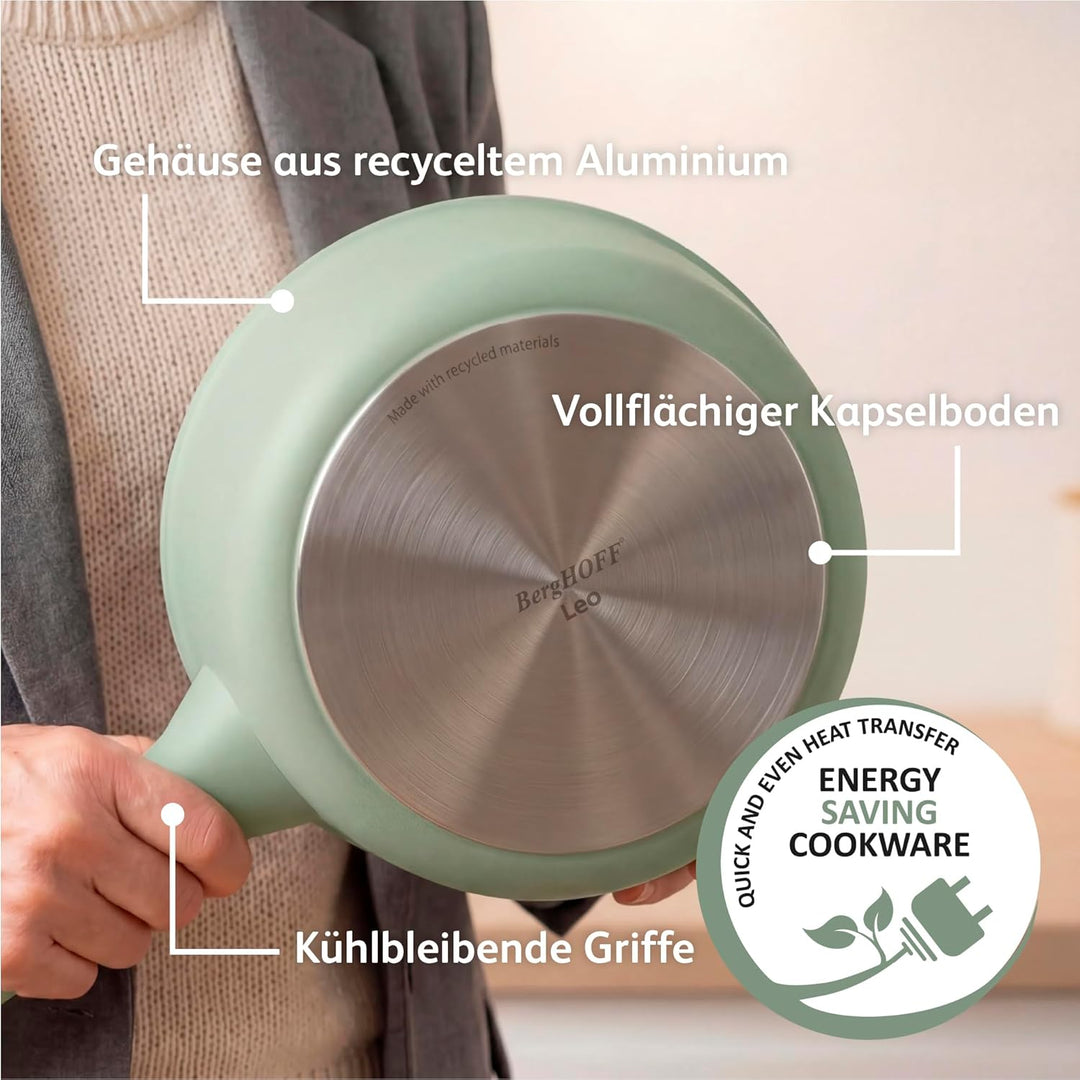 Berghoff Leo Balance Antihaft-Kochtopf (18cm) - Topf induktion - Stielkasserole mit Deckel - Topf gr