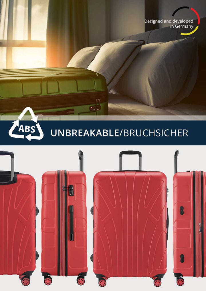 suitline - Grosser Hartschalen-Koffer Koffer Trolley Rollkoffer XL Reisekoffer, TSA, 76 cm, ca. 96-1