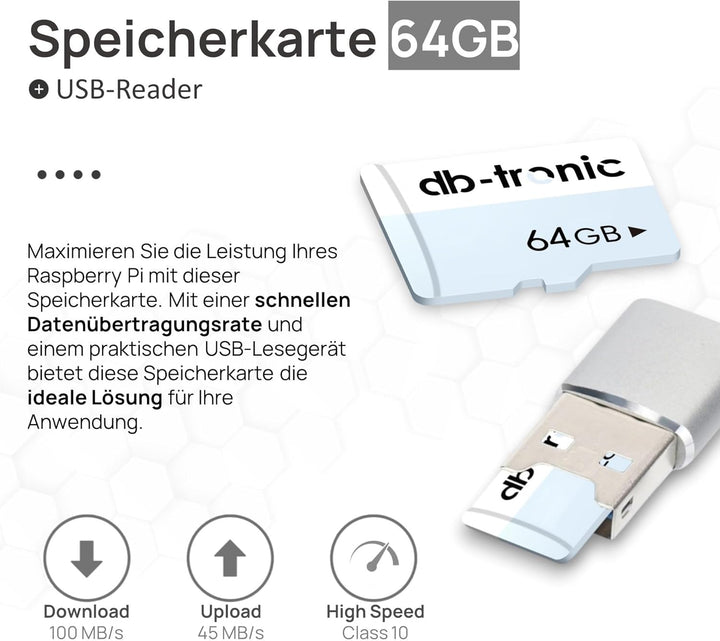 Raspberry Pi 5 2GB Cooler-Kit | 64GB Edition | Offizielles Netzteil 27W | Airflow Gehäuse | Active C