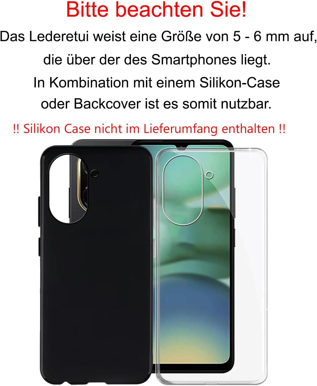 Suncase ECHT Ledertasche Leder Etui kompatibel mit Samsung Galaxy S25 FE Hülle Innenmasse: ca. 166 x